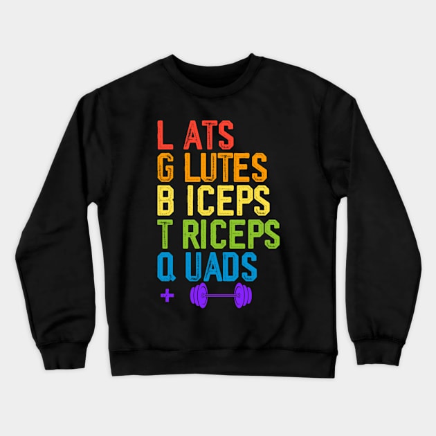 Lats Glutes Biceps Triceps Quads Lgbtq Crewneck Sweatshirt by Angelavasquez